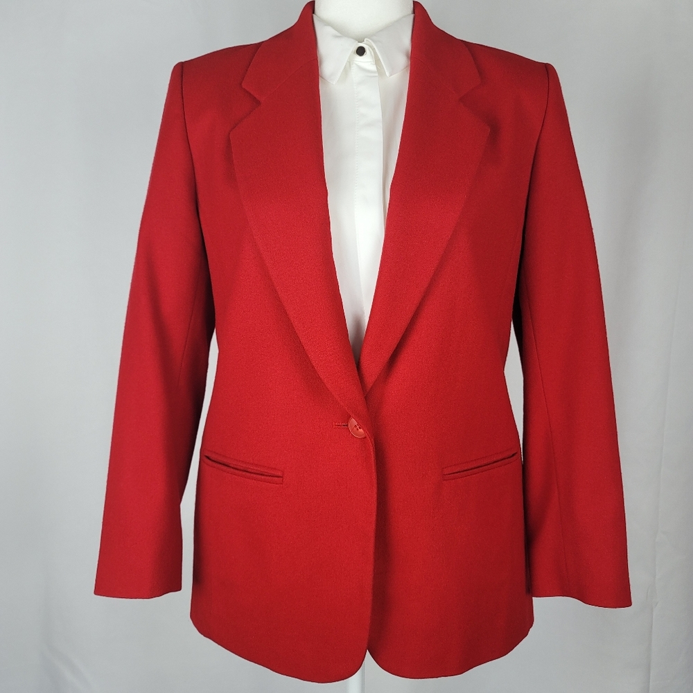 Pendleton Blazer Classic Red One Button Wool Blaz… - image 1